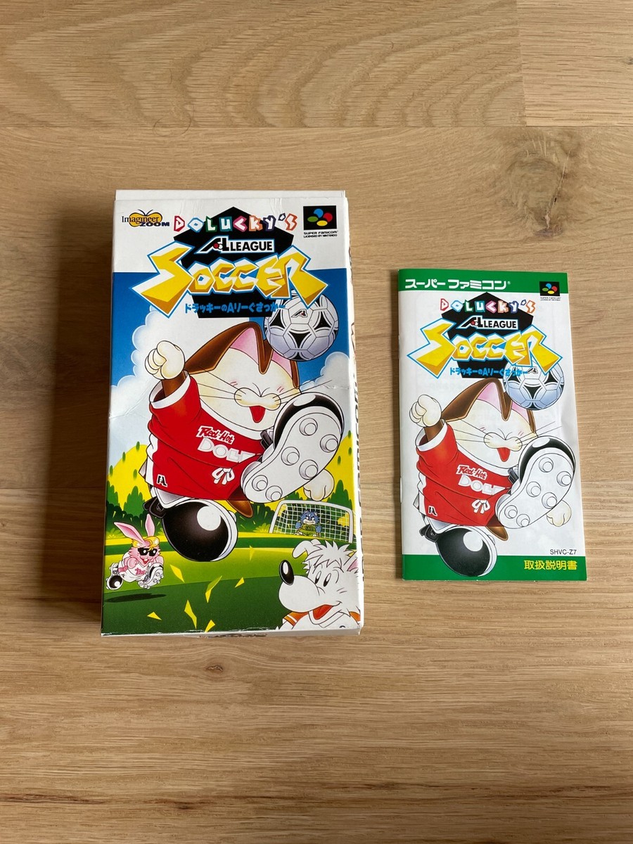 Dolucky's A-League Soccer (SNES, 1994) - Japanese BOX ONLY