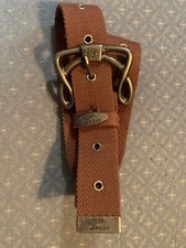 Harley Davidson unisex Brown Webb Belt with Silver buckle 35"