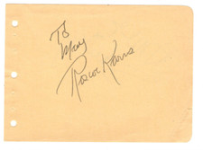 Roscoe Karns Signed Album Page 1940s  / Autographed Actor It Happened One Night