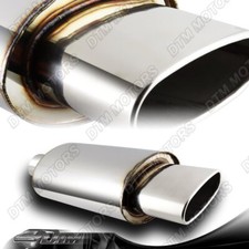 5.5 Wide Euro Oval Tip T-304 Stainless Steel Weld-on Muffler Exhaust 2.5 Inlet