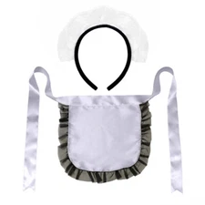French Maid Headband & Apron Costume Set ~ HALLOWEEN COSTUME PARTY KIT DRESS UP