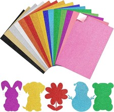 15 Pack Self Adhesive Glitter Foam Sheets A4 for Crafts and Decorations