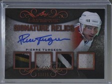 2017-18 Leaf Ultimate Signature Relics 11/15 Pierre Turgeon #SR-PT1 Auto HOF a1h
