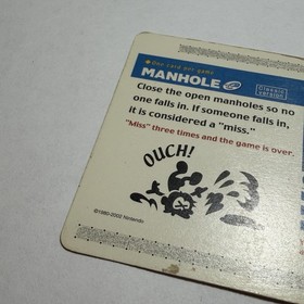 1980-2002 Nintendo e-Reader Game & Watch Collection Manhole Card 02-A001 Good