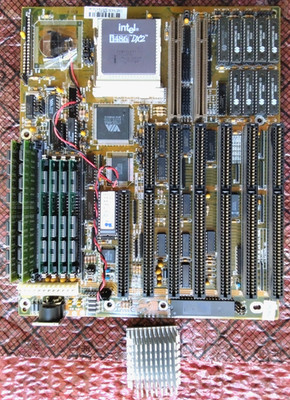 Mainboard Motherboard FIC 486-GTV-2 mit Intel 486DX 2/66 Prozessor und 12MB RAM