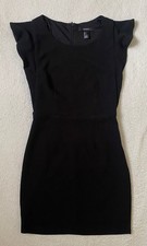 Forever 21 Little Black Dress Bodycon Sleeveless Ruffle Detail Size Small