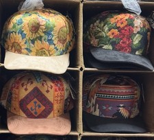 Suede 5-panel SnapBack hat with a floral pattern more new