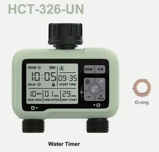 HCT-326 Water Timing System 2-Outlet Water Timer Precisely Watering Up Outdoor
