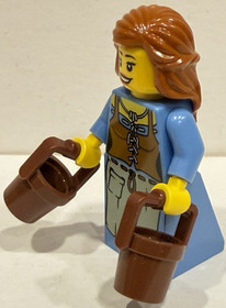 LEGO Castle Kingdoms Peasant Maiden Minifigure Cas490 7189 Mill Raid