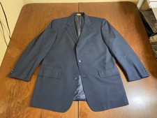 BROOKS BROTHERS Brooksease Navy Blue Check Sport Coat Suit Blazer 42R Wool