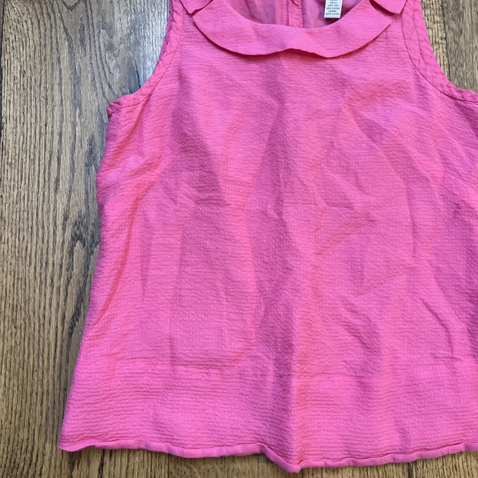 J. Top sin mangas Crew rosa seda/algodón para mujer, talla 4 Foto 2 de 4