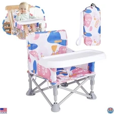 Compact Portable Booster Seat for Toddlers - Dining Tray, Ideal for Travel &