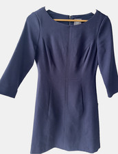 Vince Camuto  Navy Blue Lined  Dress  3/4  Sleeves Pockets  Lagenlook  Size 4