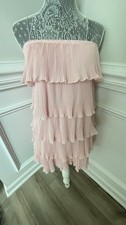 SHEIN Womems Pink Ruffle Tiered Mini Dress Size Xs