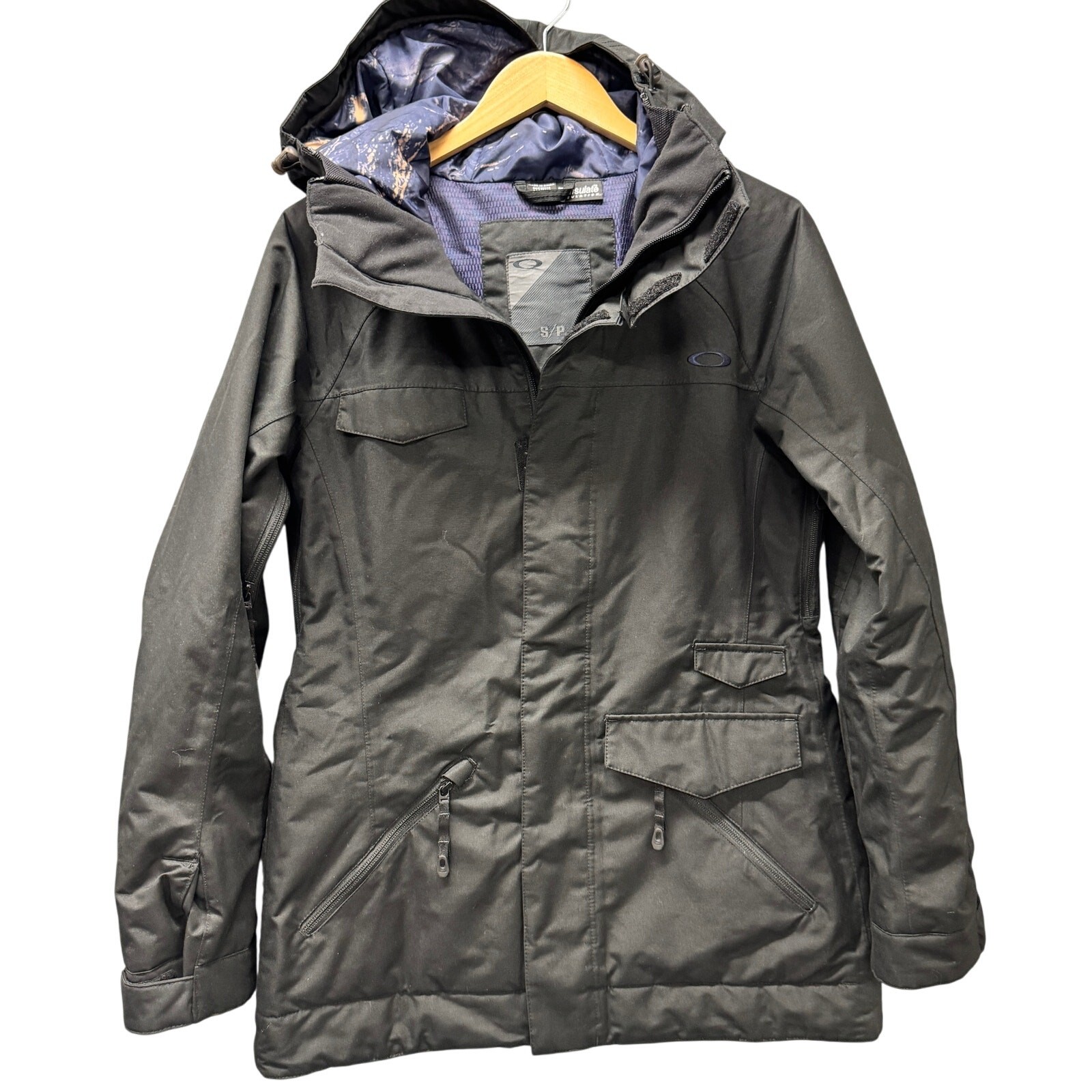 Oakley Ski Snowboarding Jacket Womens Small Black Thinsulate Full Zip Snow