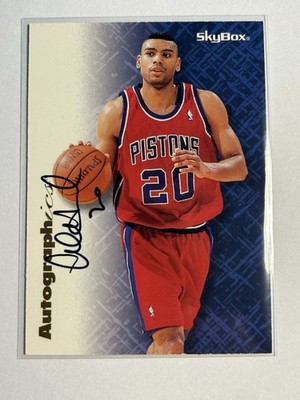 1996-97 Skybox Premium Autographics Allan Houston Detroit Pistons On Card Auto