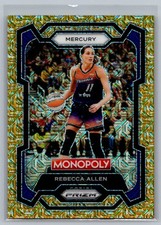 Rebecca Allen 2024 Prizm Monopoly WNBA #18 Gold Millionaire Shimmer /500
