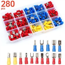 280Pcs Insulated Crimp Spade Terminal Kit Assorted Electrical Wire Connectors