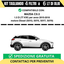 Tagliando per MAZDA CX-3 1.5 D 77 kw Diesel 2015-2018 - 6 Lt di olio + 4 Filtri