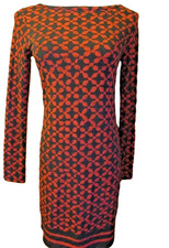 MICHAEL KORS Red  & Black  Shift Long Sleeve Dress  ( MEDIUM ) NWT  $99.00