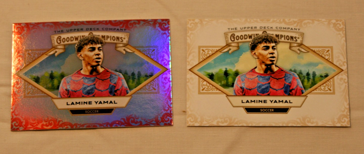 LAMINE YAMAL (2) 2025 GOODWIN CHAMPIONS RED RAINBOW & BASE #98 FC