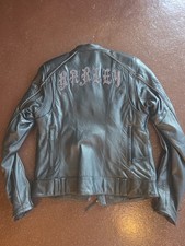 Harley-Davidson Women's LEATHER STUDDED  Motorcycle RIDING Jacket 6 Y2K