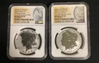 2025-S Reverse Proof $1 Morgan and Peace Silver Dollar 2pc Set NGC PF70 FDI