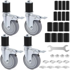 ERKOON 4 Inch Prep Table Caster Wheels Set, 4 Heavy Duty Expanding Stem Casters