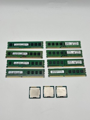 Lot of 3 Intel CPUs & 8 RAM Sticks   i5, i3, Samsung, Crucial   DDR3 PC3-12800U