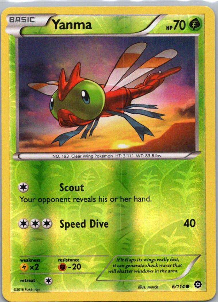 Pokemon TCG Yanma 6/114 Steam Siege Rev Holo LP