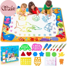 Water Doodle Mat - Kids Painting Writing Color Doodle Drawing Mat Toy Bring Magi
