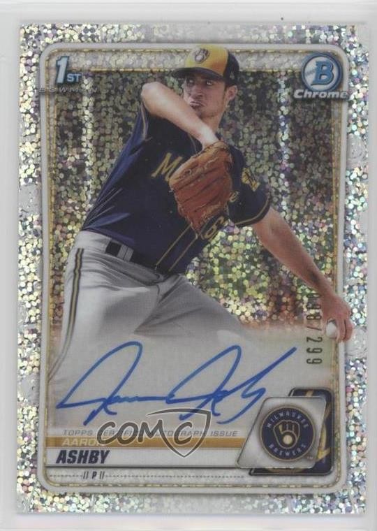 2020 Bowman Chrome Prospects Speckle Refractor 98/299 Aaron Ashby Auto 11b4