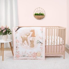 3 Piece Baby Crib Bedding Set for Girls - Newborn, Infant Toddler Nursery B...