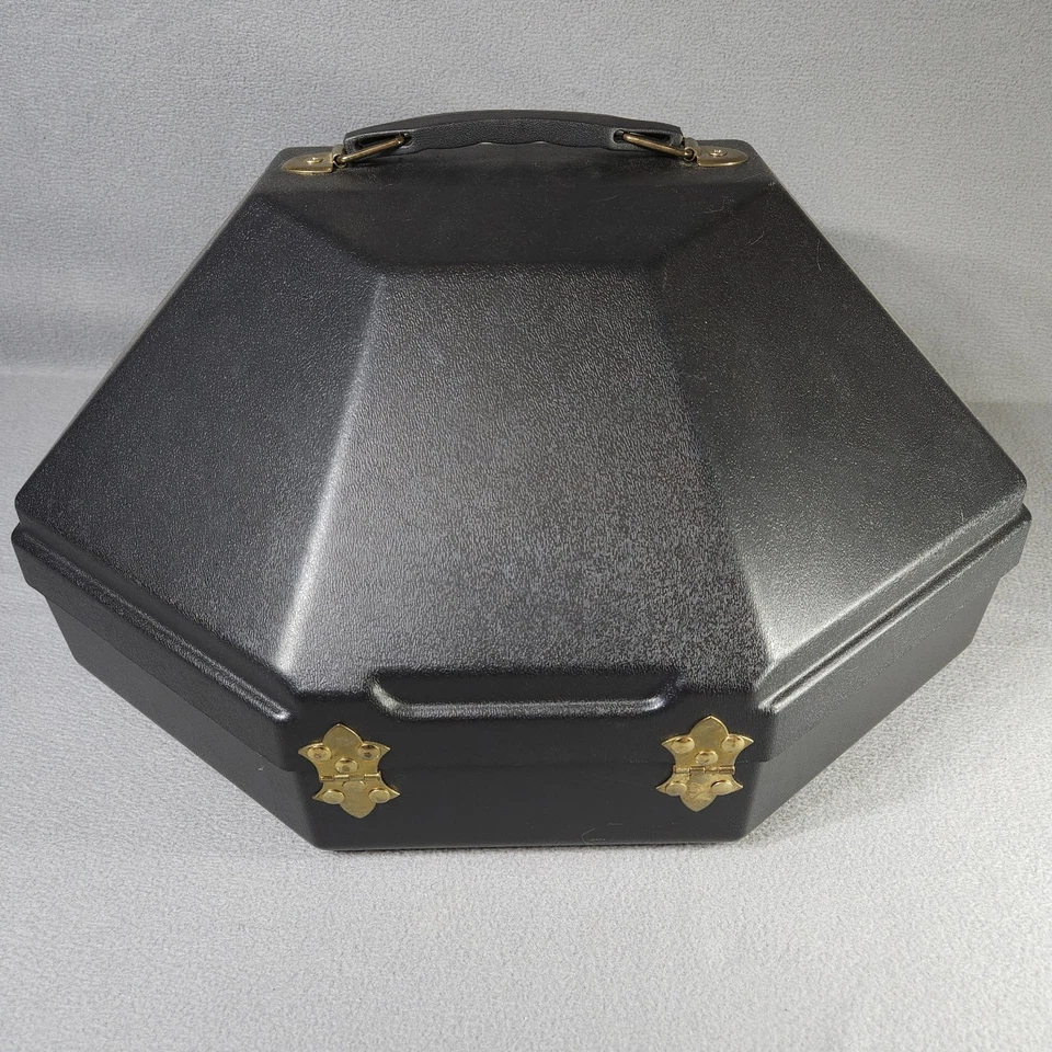 Sombrero de vaquero occidental estuche lata plástico duro negro con asa sombrero de almacenamiento de viaje Foto 4 de 4