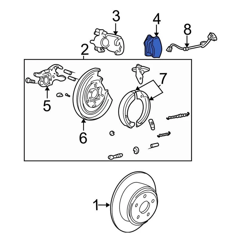For Ford F-150 Heritage 2004 Ford XU2Z2V200TA Rear Disc Brake Pad Set Foto 2 de 2