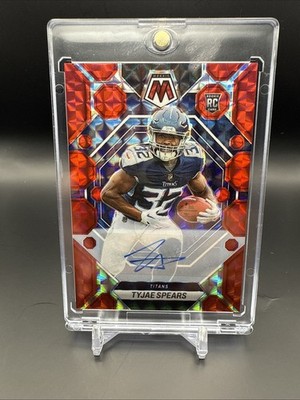 2023 Panini Mosaic - Rookies Tyjae Spears #369 Red Mosaic Prizm Autographs /199