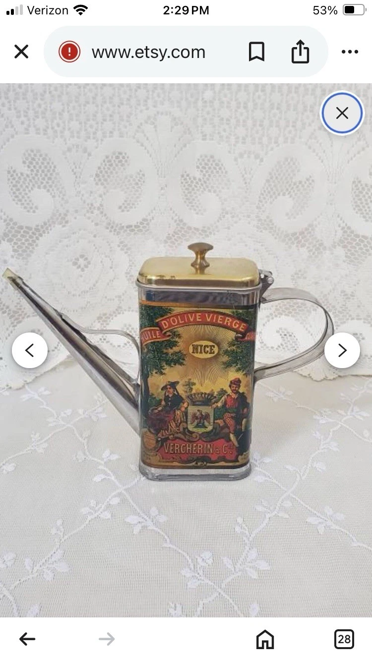 VTG Huile D'Olive Vierge Clarifiee Vercherin Oil Amco Corp. Tin Spout & Handle