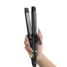 Farery Travel Curling Iron 1 Inch  Flat Iron, 2-in-1 Europe 1 inch, Black