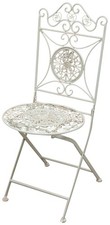 Chaise Pliable En Fer Forgé Biscottini Blanche Ancienne 39x39x96 Jardin