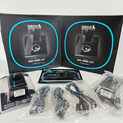 NIB Sirius Satellite Radio S50 Home Kit Set + 2 Leather Case Arm Band PC Cables