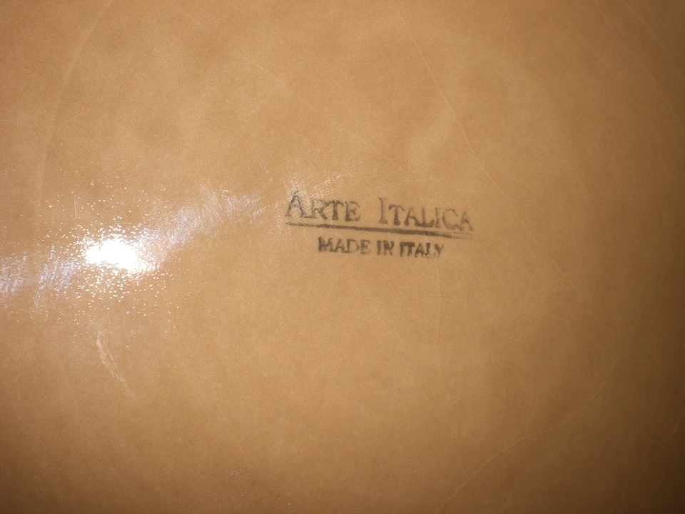  JUEGO DE 2 PLATOS PARA SERVIR de cerámica marrón claro Arte Italica imperfectos Foto 4 de 4