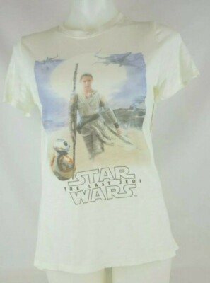 Star Wars Ivory Short Sleeve Rey Graphic T- Shirt Hi- Low Hem
