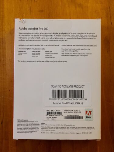 Adobe Acrobat Pro DC 2020 Upgrade 1 Year Subscription PDF for Windows + Mac OS - Picture 8 of 12