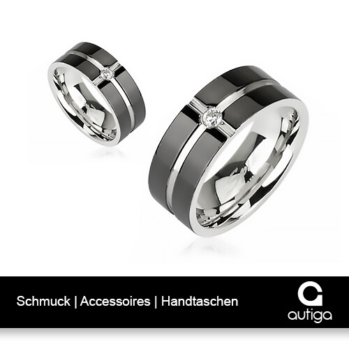 Damen Ring Aus Edelstahl – 8 Mm Breit, Multicolor Zirkonia, Drehbarer Fidget Ring In Schwarz/Gold/Blau/Roségold/Silber