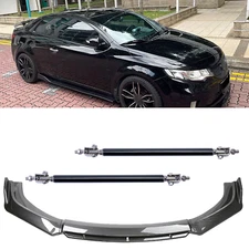 For KIA Stinger Carbon Fiber Black Front Bumper Lip Chin Body Kit Spoiler