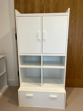 Storage Unit with 4 open shelves, a large drawer and a closed shelving unit  