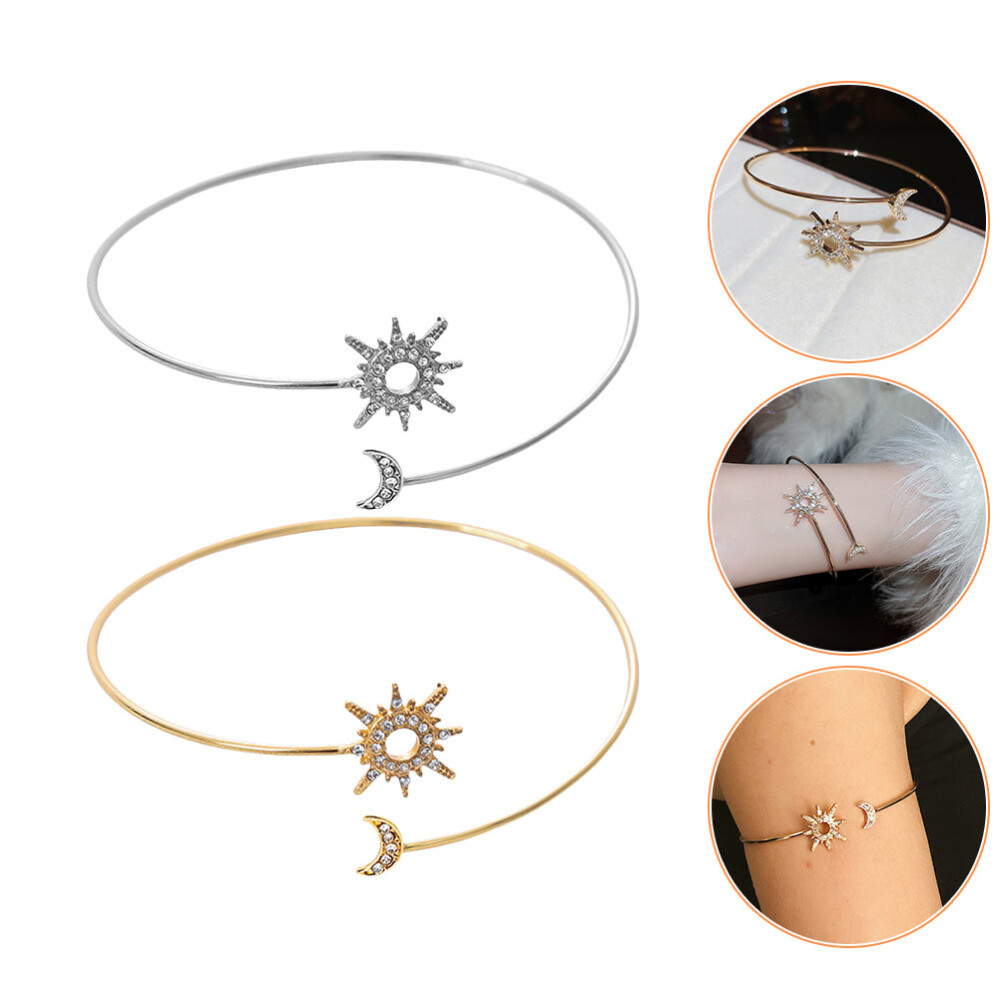 2 Pcs Metall -Sonnenmondarmband Mann Fräulein Armmansc…