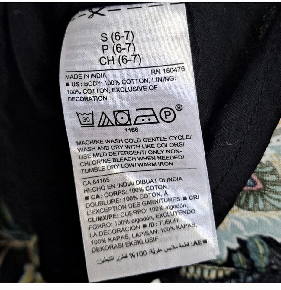 Vestido antiguo azul marino negro y floral con volantes, borlas y forrado Foto 3 de 4