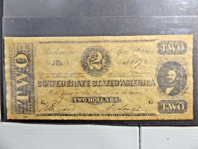 US Confederate States of America Replica 2 Dollar Note April 6h 1861 | eBay