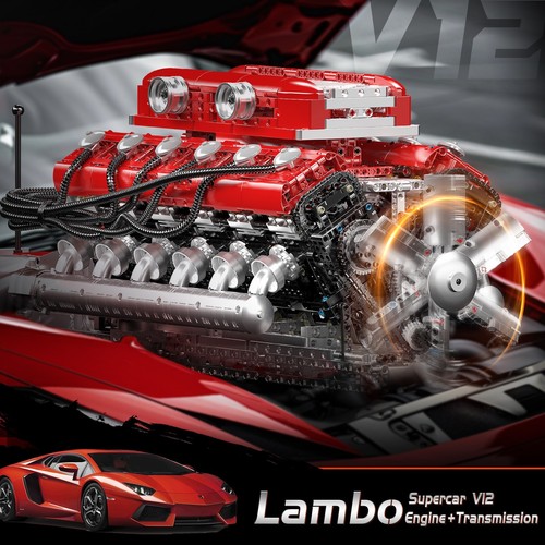 Mould King 10169 V12 Engine Drive Motor Model Building Block Adult Gift Toy Kit - Picture 2 of 9